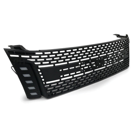 Panel House - LED DRL Mesh Style Upgrade Black Grill BLACK LETTERS Fits Ford Ranger PX1 MK1 XLT XL Wildtrak - 4X4OC™ | 4x4 Offroad Centre