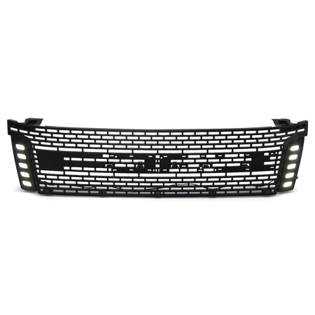 Panel House - LED DRL Mesh Style Upgrade Black Grill BLACK LETTERS Fits Ford Ranger PX1 MK1 XLT XL Wildtrak - 4X4OC™ | 4x4 Offroad Centre