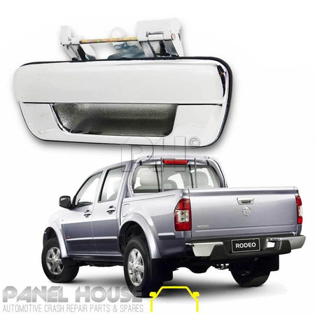 Panel House - NEW Chrome Tailgate Handle No Lock Hole Premium Quality for Rodeo Colorado DMax - 4X4OC™ | 4x4 Offroad Centre