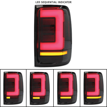 Panel House - Upgrade Black Smoked LED Tail Lights Sequential PAIR fit Volkswagen Amarok 10 - 20 - 4X4OC™ | 4x4 Offroad Centre