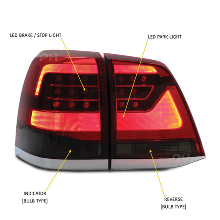 Panel House - Upgrade Smoked Tail Lights LED SET Fits Toyota Landcruiser 200 Series 07 - 15 - 4X4OC™ | 4x4 Offroad Centre