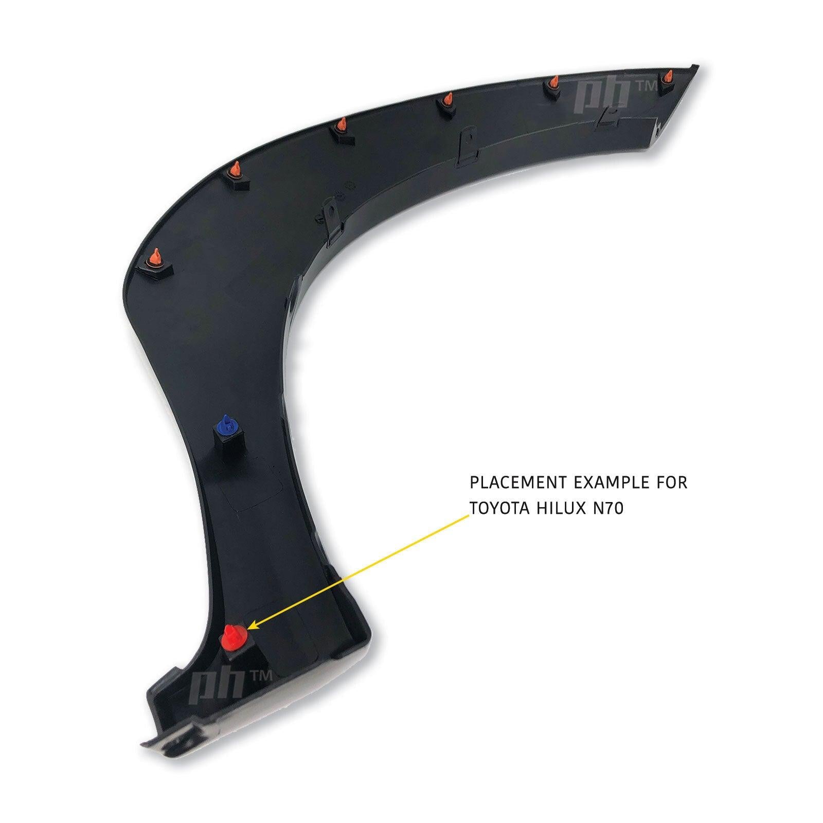 Panel House - Wheel Arch Flare Door Trim Clip RED x10 Fits Hilux SR5 Landcruiser Prado Kluger - 4X4OC™ | 4x4 Offroad Centre