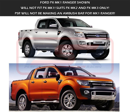 PSR - Performance Suspension Racing - Ford R Ranger (2018 - 2021) PSR PX MK3 8/2018 - ON Ambush Sheet Metal Hoop Bullbar - 4X4OC™ | 4x4 Offroad Centre