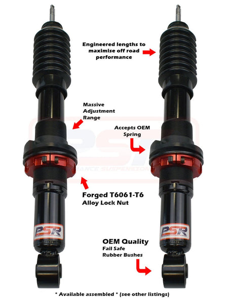PSR - Performance Suspension Racing - Holden Colorado (2012 - 2025) PSR / Isuzu D - MAX 1 - 2 - 3 / Mazda BT - 50 TF 2021 - On PSR TTG 2 - 4' Front Adjustable Shock Absorber - 4X4OC™ | 4x4 Offroad Centre