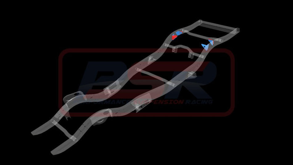 PSR - Performance Suspension Racing - Nissan Patrol (1988 - 1997) PSR GQ - GU Chassis Bracing Rear Coil Tower System (Internal and external brace, weld on) - 4X4OC™ | 4x4 Offroad Centre