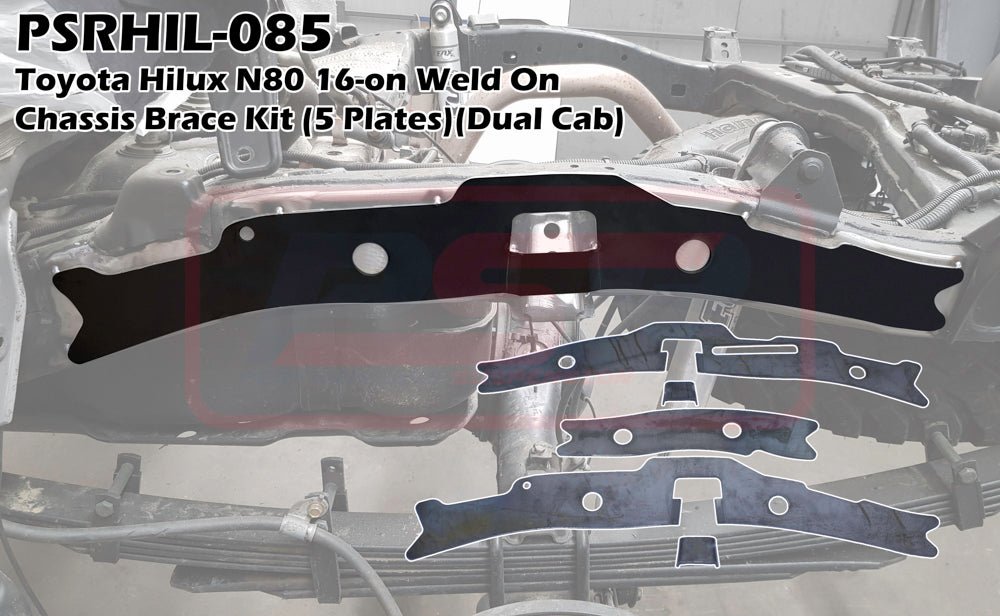 PSR - Performance Suspension Racing - Toyota Hilux (2015 - 2023) PSR N80 16 - on Weld On Chassis Brace Kit (5 Plates)(Dual Cab) - 4X4OC™ | 4x4 Offroad Centre