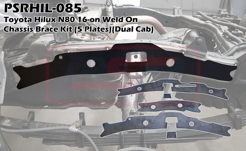 PSR - Performance Suspension Racing - Toyota Hilux (2015 - 2023) PSR N80 16 - on Weld On Chassis Brace Kit (5 Plates)(Dual Cab) - 4X4OC™ | 4x4 Offroad Centre