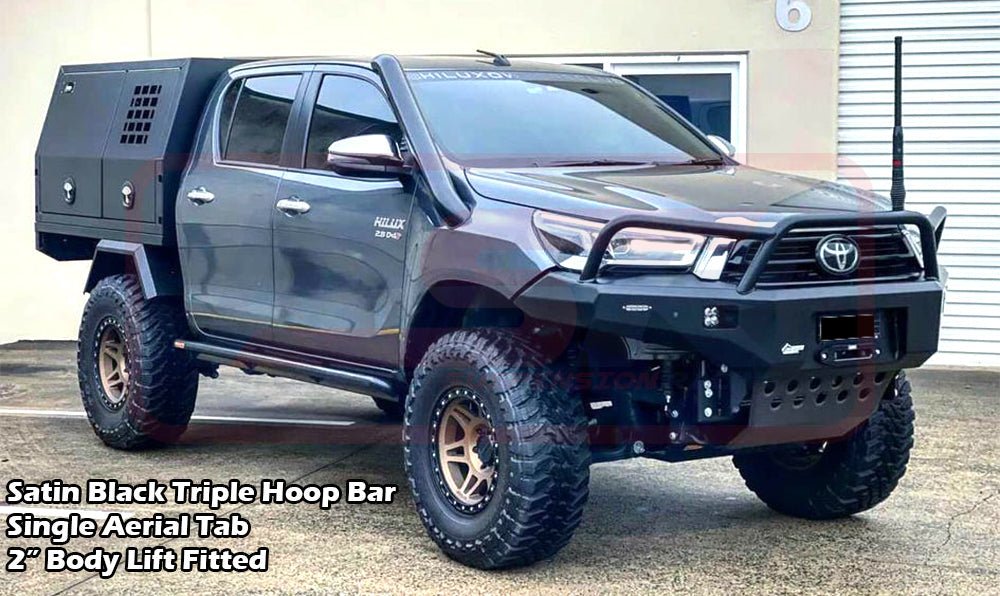 PSR - Performance Suspension Racing - Toyota Hilux (2020 - 2023) PSR N80 MK3 5/2020 - On Ambush Triple Hoop Bullbar - 4X4OC™ | 4x4 Offroad Centre