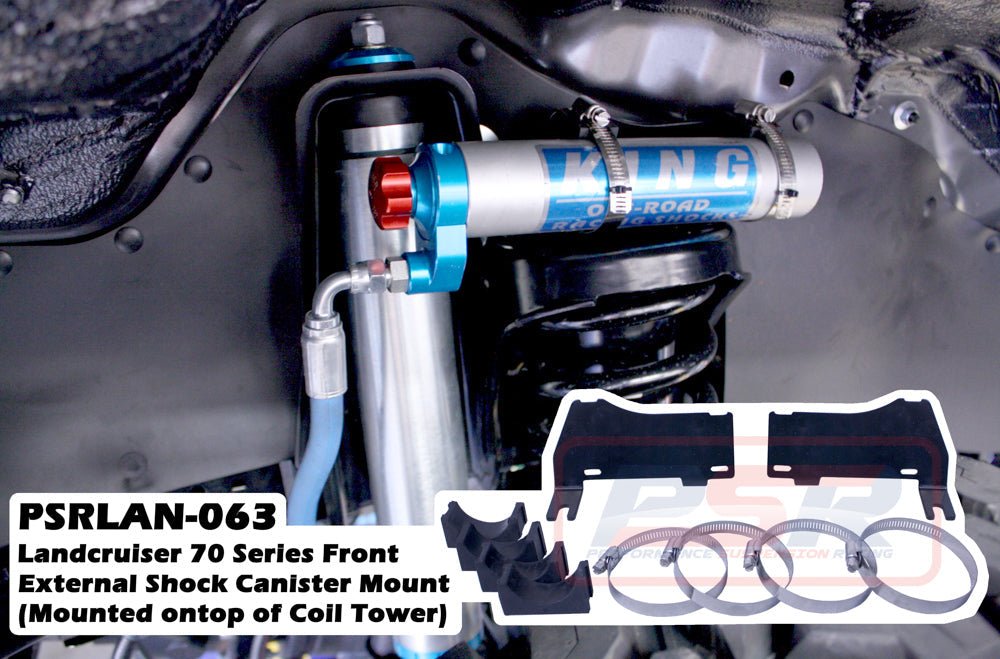 PSR - Performance Suspension Racing - Toyota Landcruiser 70 Series (1999 - 2020) PSR Front External Shock Reservoir Mount (Mounted on top of Coil Tower) - 4X4OC™ | 4x4 Offroad Centre