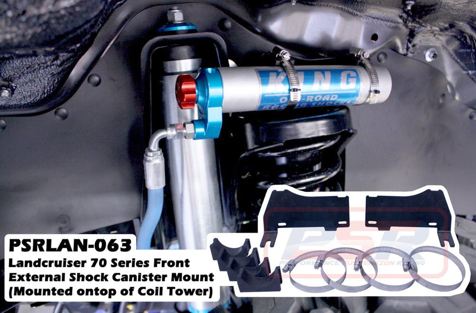 PSR - Performance Suspension Racing - Toyota Landcruiser 70 Series (1999 - 2020) PSR Front External Shock Reservoir Mount (Mounted on top of Coil Tower) - 4X4OC™ | 4x4 Offroad Centre