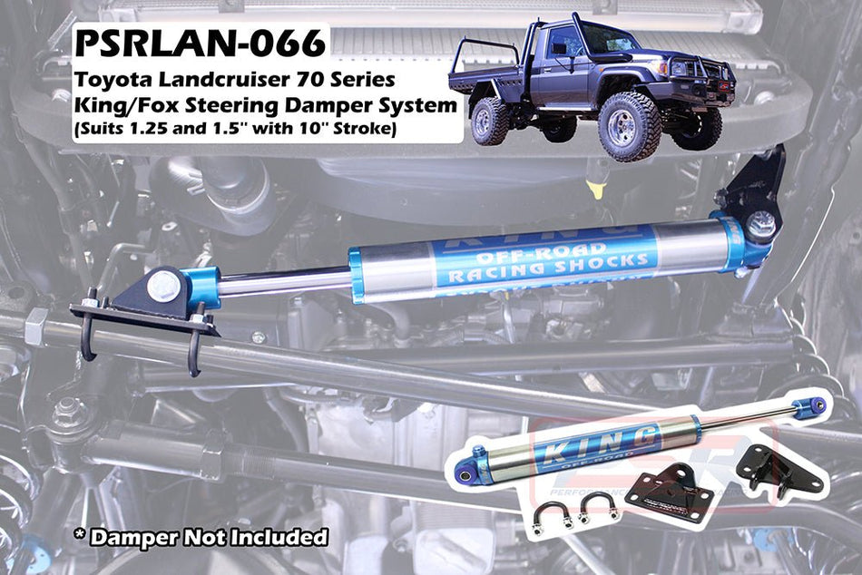 PSR - Performance Suspension Racing - Toyota Landcruiser 70 Series (1999 - 2020) PSR King / Fox Steering Damper System (Suits 1.25 and 1.5' with 10' Stroke) - 4X4OC™ | 4x4 Offroad Centre