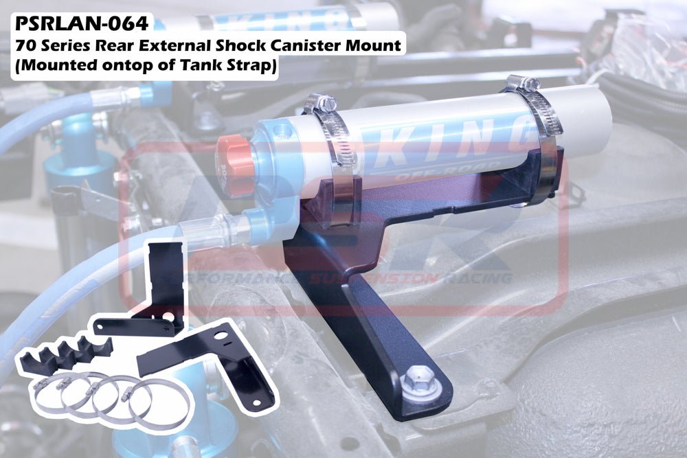 PSR - Performance Suspension Racing - Toyota Landcruiser 70 Series (1999 - 2020) PSR Rear External Shock Reservoir Mount (Mounted on top of Tank Strap) - 4X4OC™ | 4x4 Offroad Centre