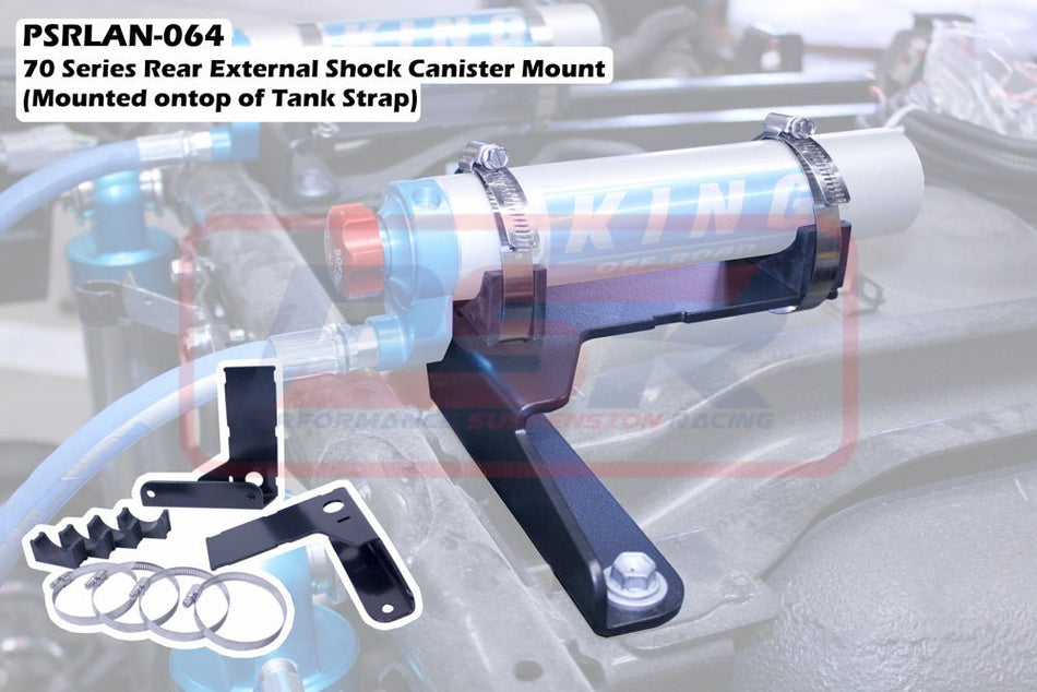 PSR - Performance Suspension Racing - Toyota Landcruiser 70 Series (1999 - 2020) PSR Rear External Shock Reservoir Mount (Mounted on top of Tank Strap) - 4X4OC™ | 4x4 Offroad Centre