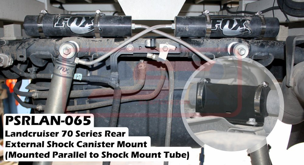 PSR - Performance Suspension Racing - Toyota Landcruiser 70 Series (1999 - 2020) PSR Rear External Shock Reservoir Mount (Mounted Parallel to Shock Mount Tube) - 4X4OC™ | 4x4 Offroad Centre