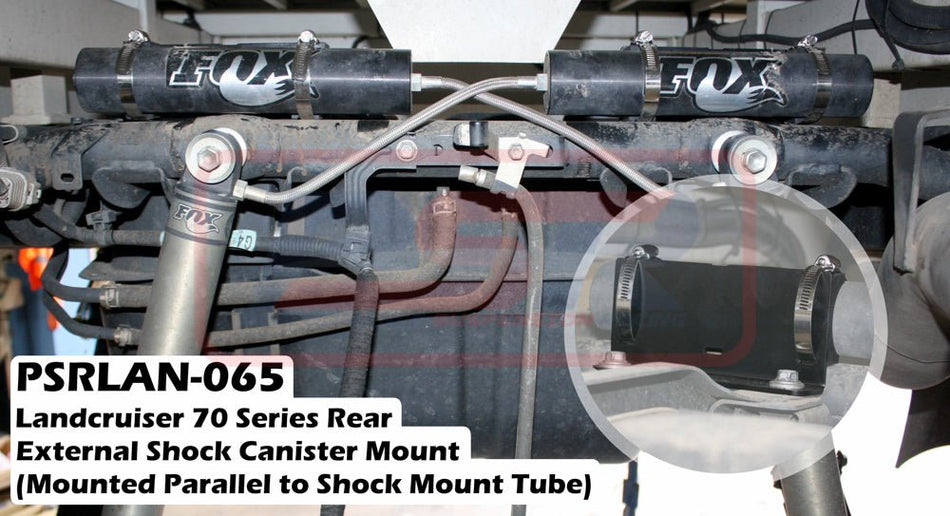 PSR - Performance Suspension Racing - Toyota Landcruiser 70 Series (1999 - 2020) PSR Rear External Shock Reservoir Mount (Mounted Parallel to Shock Mount Tube) - 4X4OC™ | 4x4 Offroad Centre