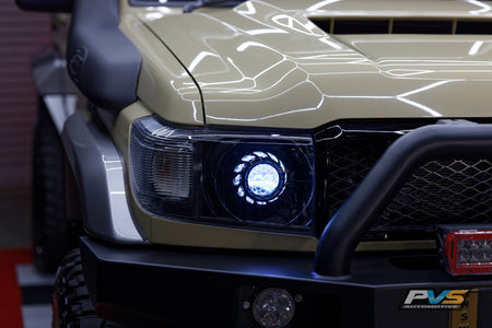 PVS Automotive - Black LED Headlights to Suit Toyota LandCruiser 70 Series - 4X4OC™ | 4x4 Offroad Centre