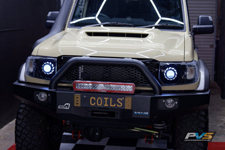 PVS Automotive - Black LED Headlights to Suit Toyota LandCruiser 70 Series - 4X4OC™ | 4x4 Offroad Centre