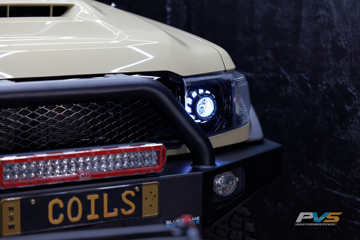 PVS Automotive - Black LED Headlights to Suit Toyota LandCruiser 70 Series - 4X4OC™ | 4x4 Offroad Centre