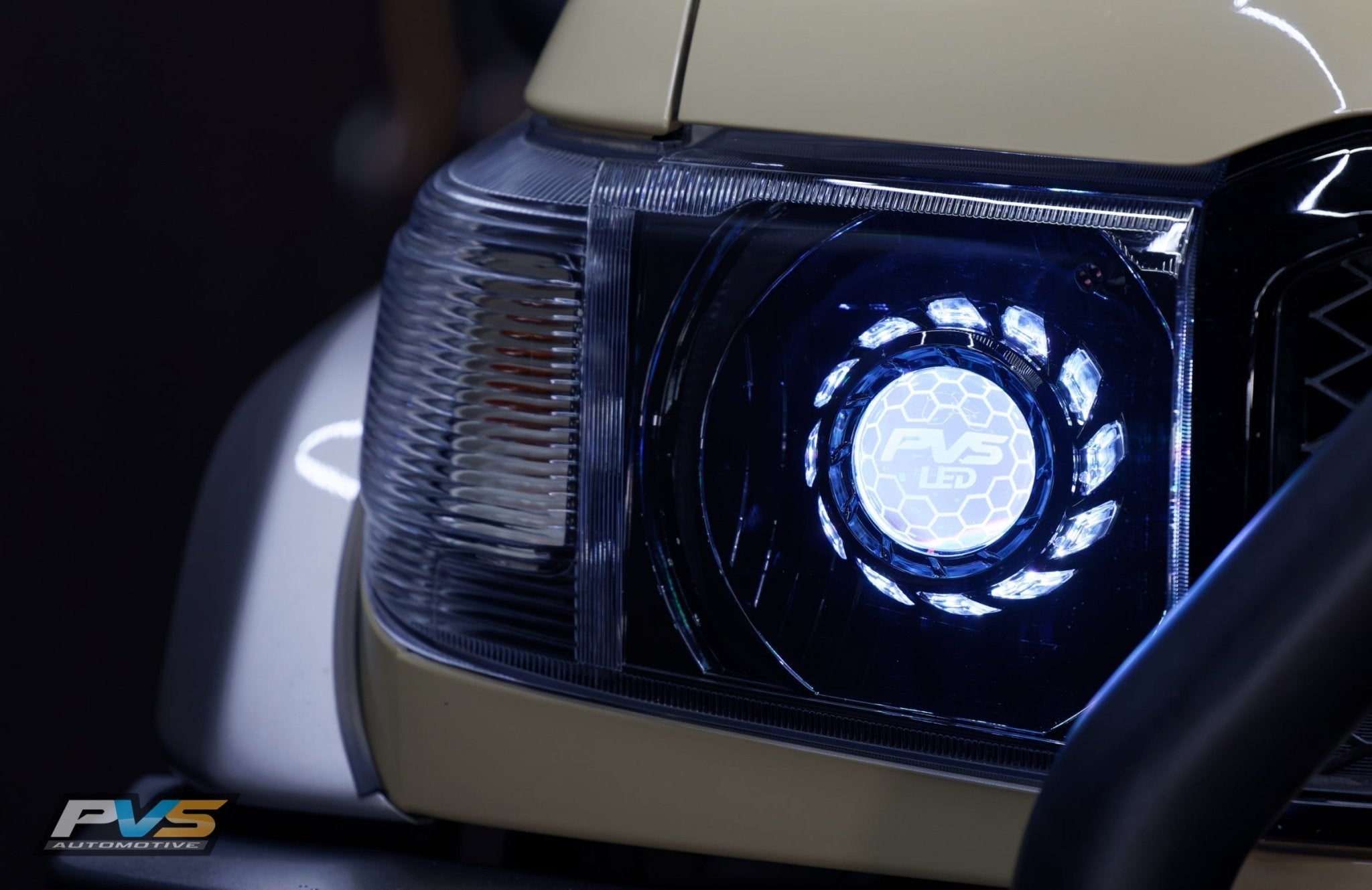PVS Automotive - Black LED Headlights to Suit Toyota LandCruiser 70 Series - 4X4OC™ | 4x4 Offroad Centre