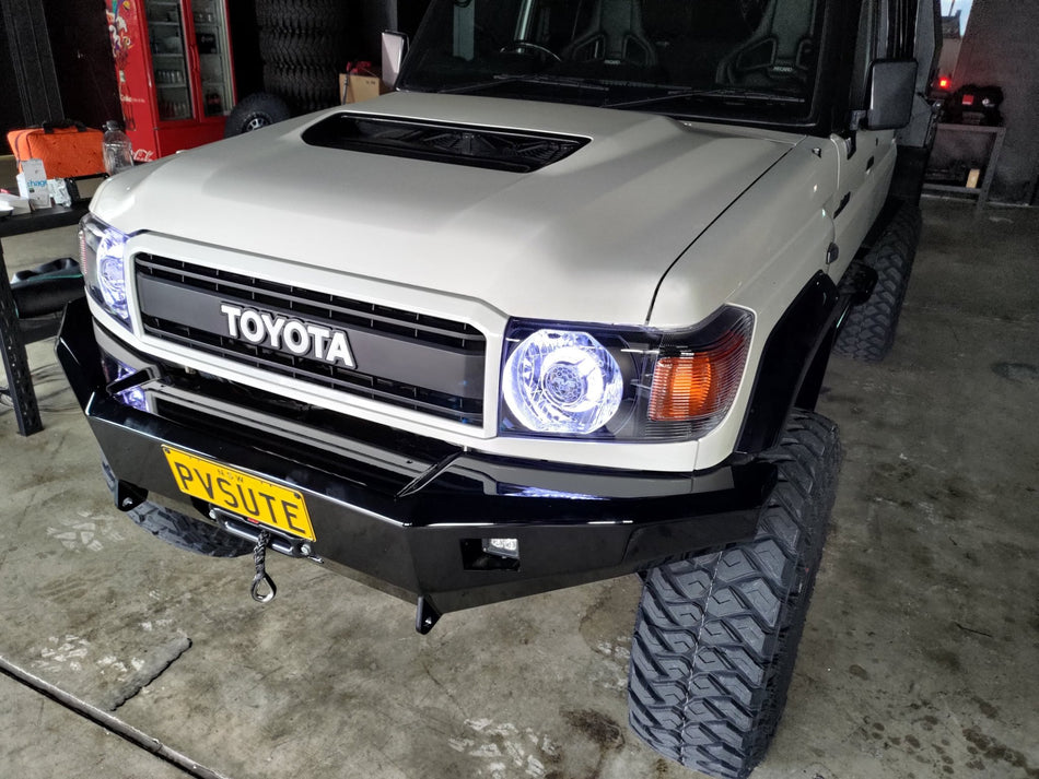 PVS Automotive - RTR 70th Anniversary Edition Bi - LED Projector Headlights to Suit Toyota LandCruiser 70 Series - 4X4OC™ | 4x4 Offroad Centre