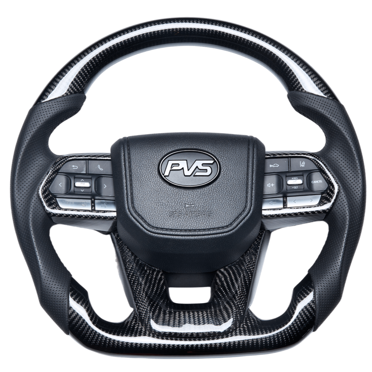 PVS Automotive - Traditional Carbon Black Leather Steering Wheel Upgrade Kit for Toyota - 4x4 Offroad Centre