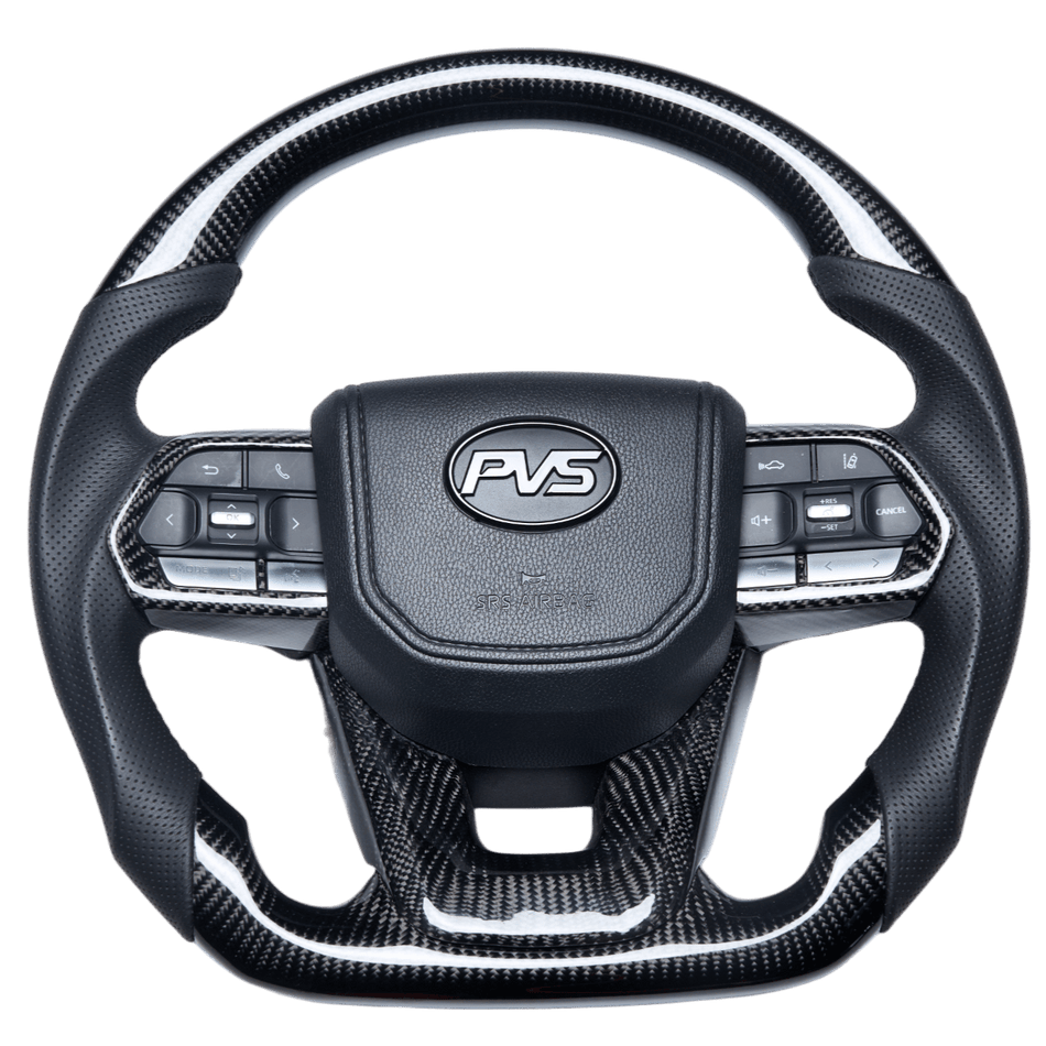 PVS Automotive - Traditional Carbon Black Leather Steering Wheel Upgrade Kit for Toyota - 4x4 Offroad Centre