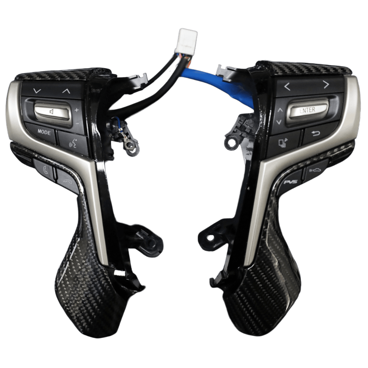 PVS Automotive - Traditional Carbon Fibre Steering Wheel Controls to suit LandCruiser 200 Series GX/GXL 2016+ - 4x4 Offroad Centre