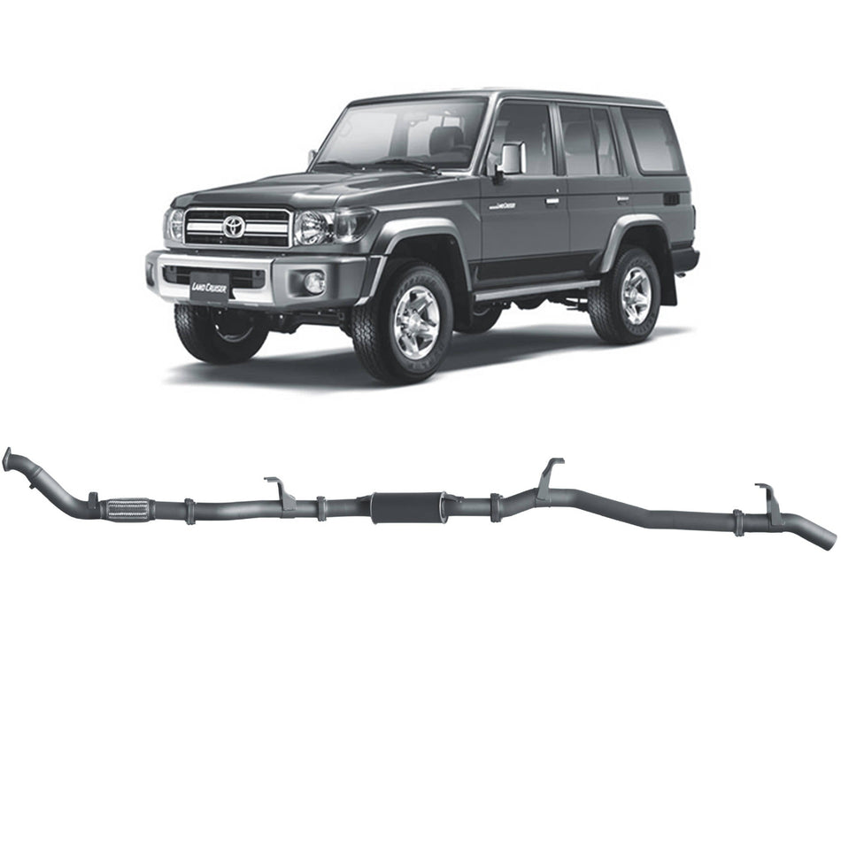 Redback - Redback Extreme Duty Exhaust for Toyota Landcruiser 76 Series Wagon (03/2007 - 10/2016) - 4x4 Offroad Centre