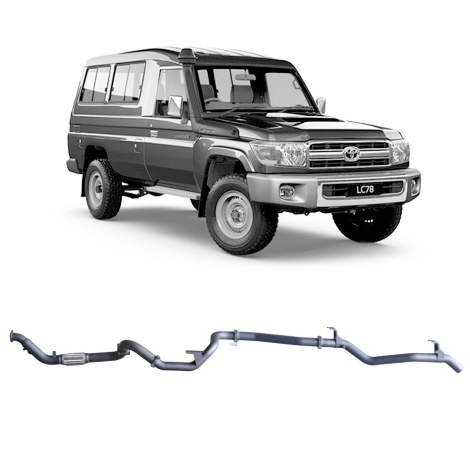 Redback - Redback Extreme Duty Exhaust for Toyota Landcruiser 78 Series Troop Carrier (03/2007 - 10/2016) - 4x4 Offroad Centre