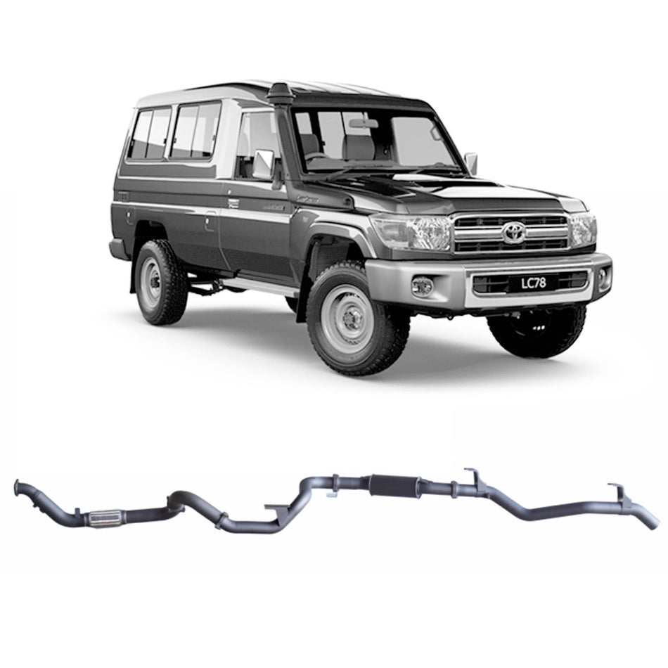 Redback - Redback Extreme Duty Exhaust for Toyota Landcruiser 78 Series Troop Carrier (03/2007 - 10/2016) - 4x4 Offroad Centre