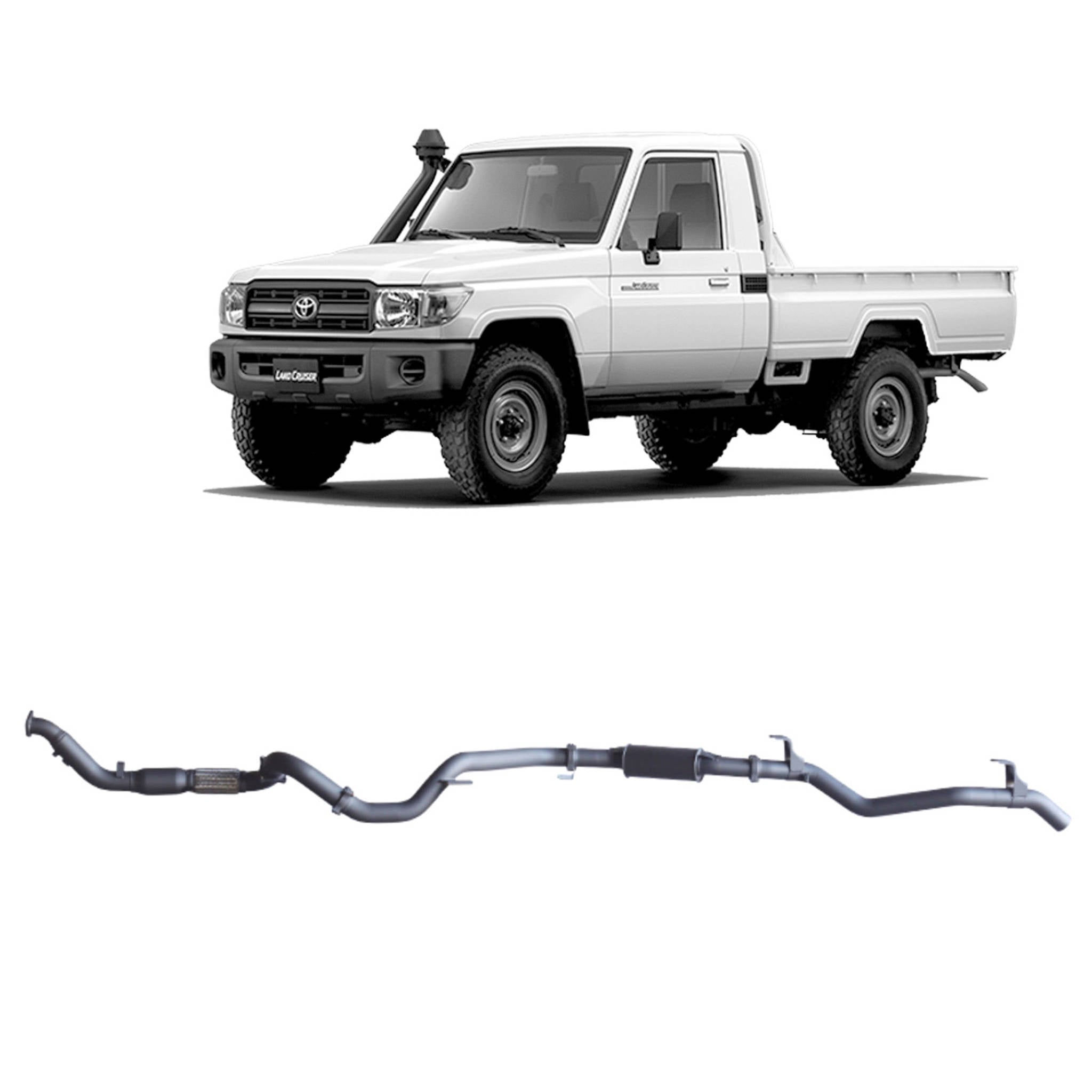 Redback - Redback Extreme Duty Exhaust for Toyota Landcruiser 79 Series Single Cab (03/2007 - 10/2016) - 4x4 Offroad Centre