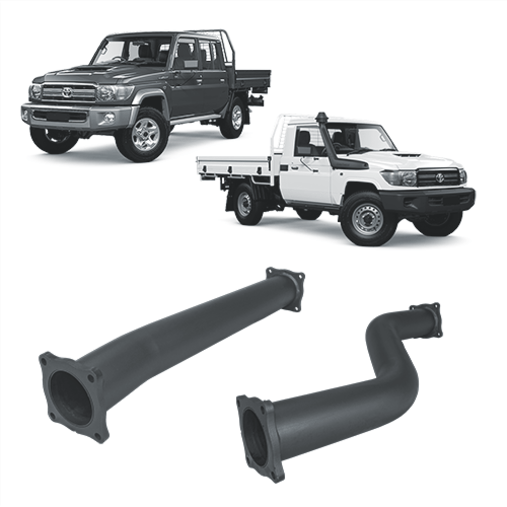 Redback - Redback Extreme Duty Exhaust for Toyota Landcruiser 79 Series with Auxiliary Fuel Tank (11/2016 onwards) - 4x4 Offroad Centre