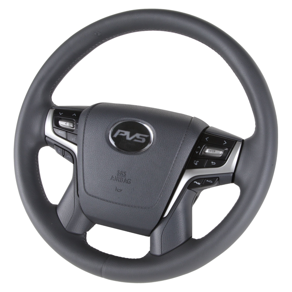Basic Grey Leather Steering Wheel Upgrade Kit for Toyota
