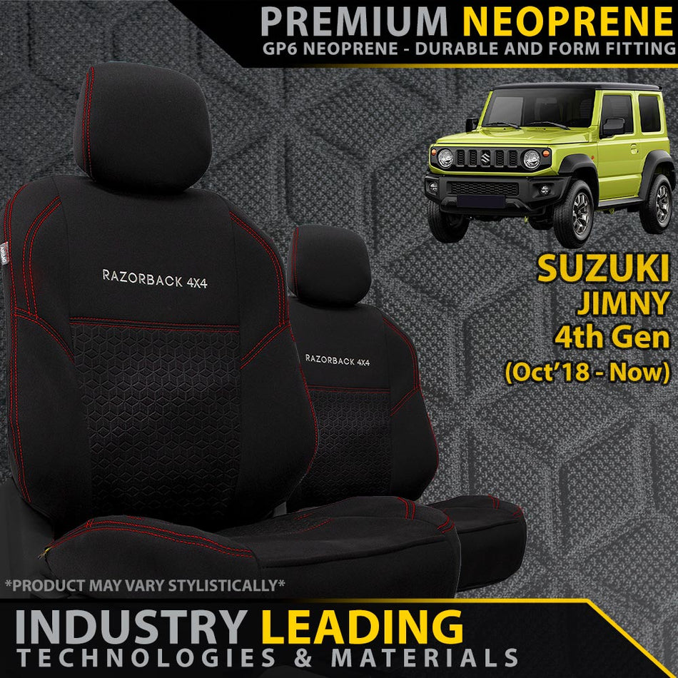 Suzuki Jimny Premium Neoprene 2x Front Seat Covers (Made to Order)
