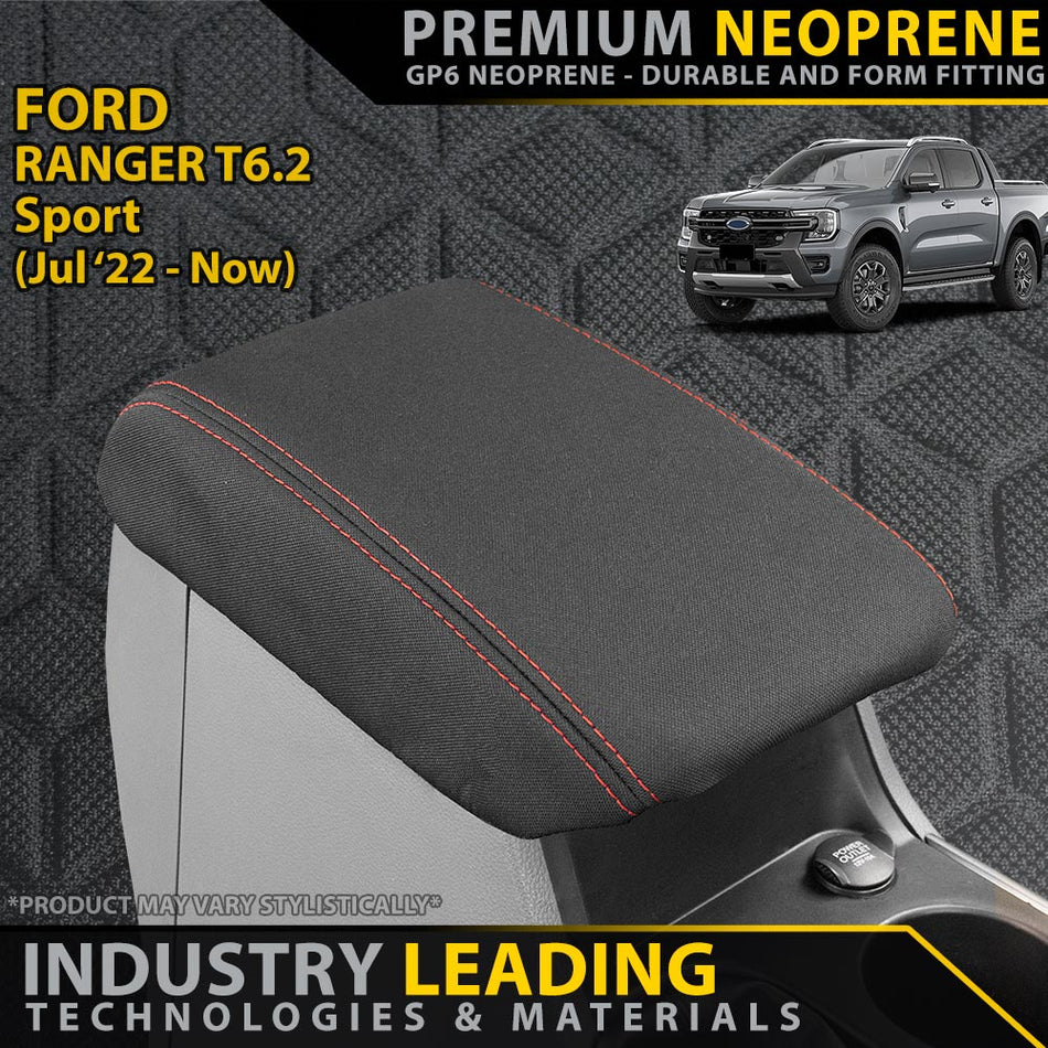 Ford Ranger T6.2 Sport Premium Neoprene Console Lid (Available)