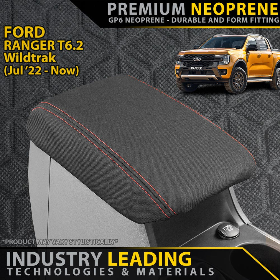 Ford Ranger T6.2 Wildtrak Premium Neoprene Console Lid (Available)