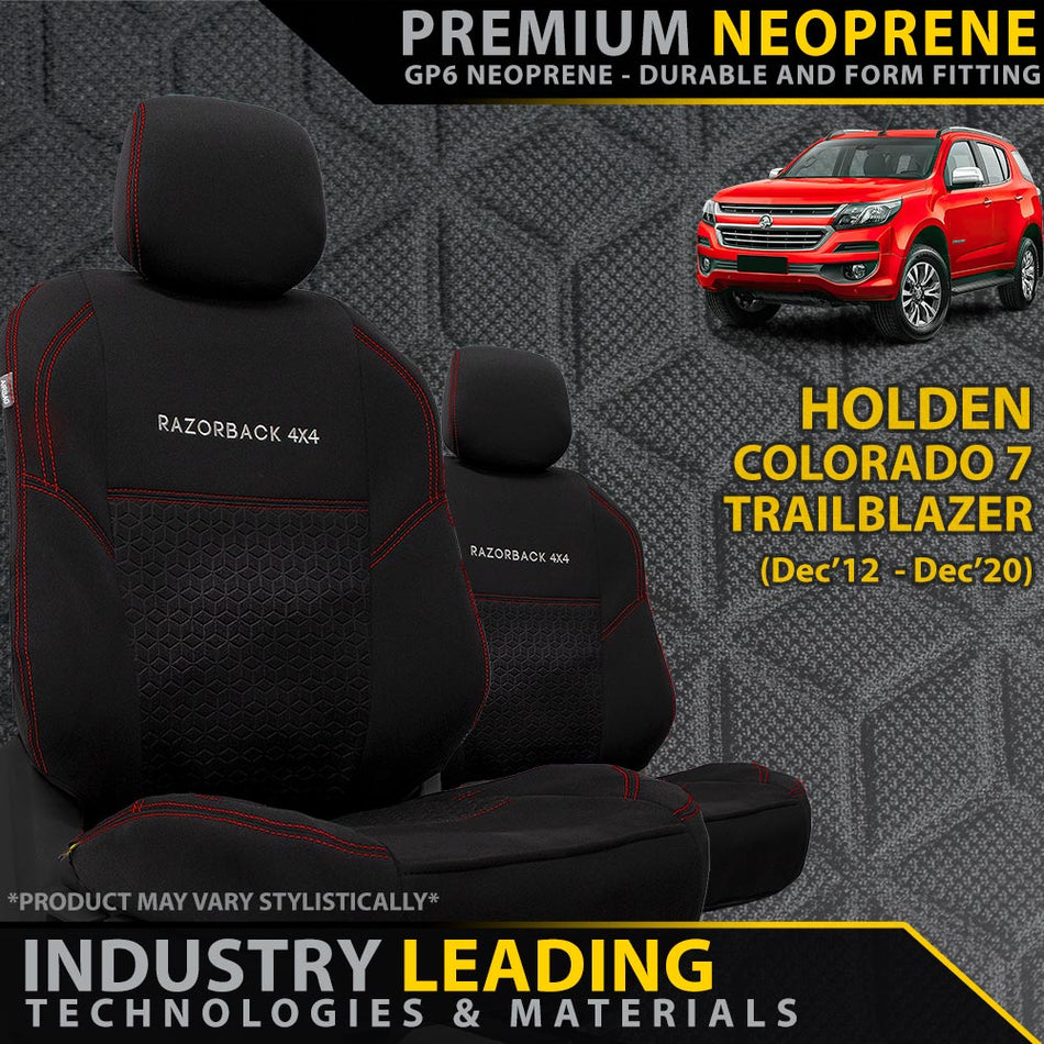 Holden Colorado 7/Trailblazer Premium Neoprene 2x Front Seat Covers (Made to Order)