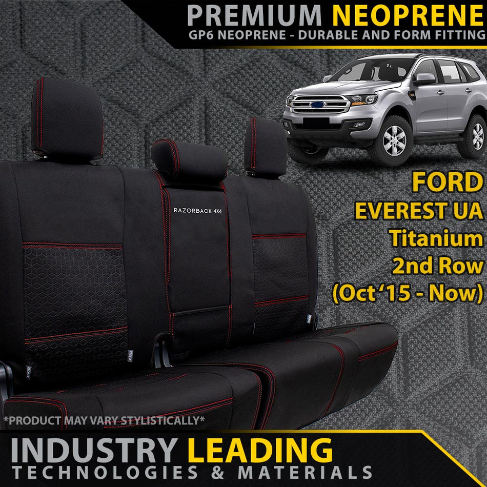 Ford Everest UA Titanium Premium Neoprene Rear Row Seat Covers (Made to Order)
