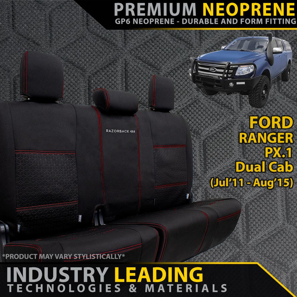 Ford Ranger PX I Premium Neoprene Rear Row Seat Covers (Made to Order)