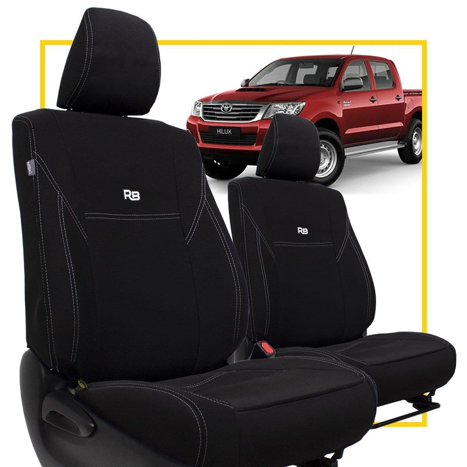 Toyota HiLux (7th Gen) Bucket Seat Neoprene 2x Front Seat Covers (No Logo)
