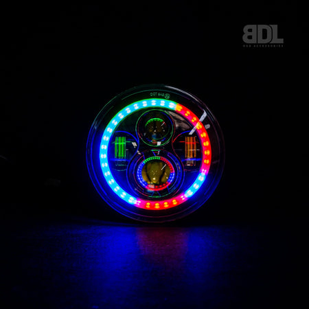 7" 'Halo' LED Colour Chasing Headlights - Bushdoof Lighting
