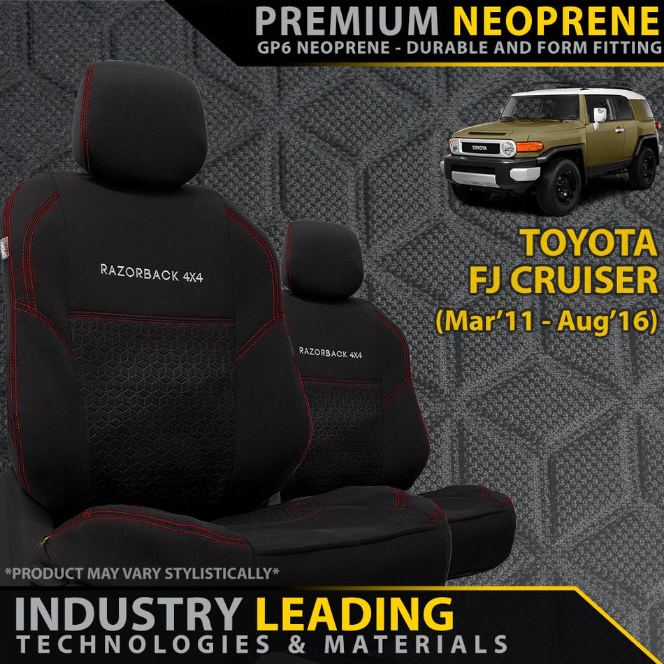 Toyota FJ Cruiser Premium Neoprene 2x Front Seat Covers (Made to Order)