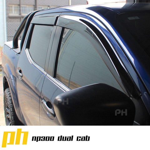 Weather Shield Window Visors SET 4 Piece Fits Nissan Navara NP300 D23 15 - 20 - 4X4OC™