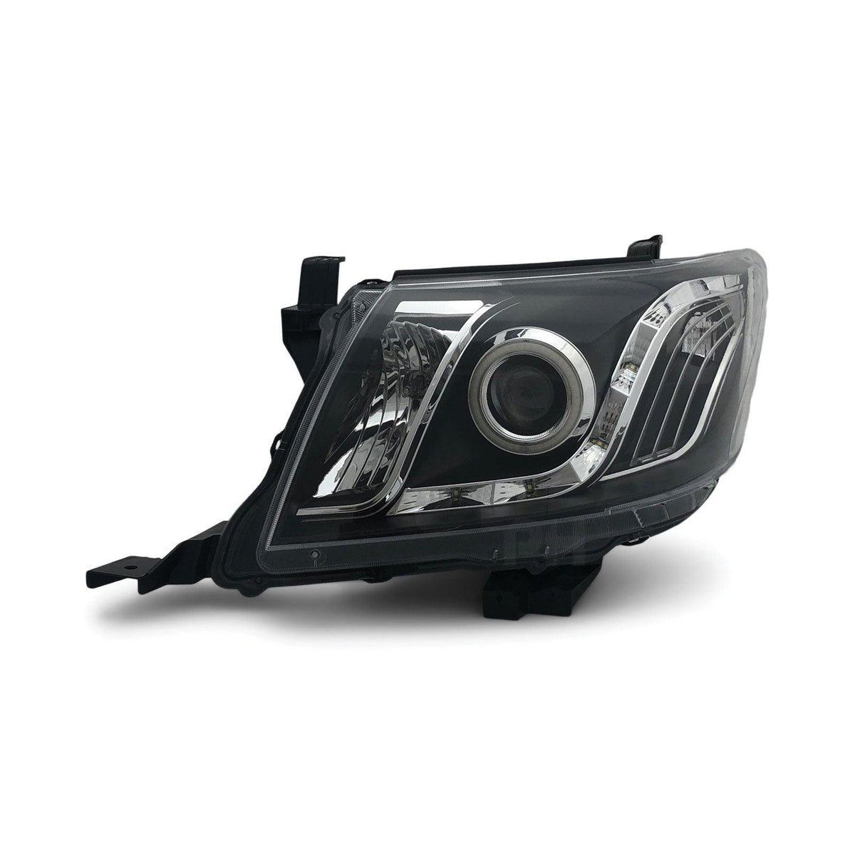 Black Headlights Sequential DRL Halo Projector Fits Toyota Hilux N70 07/11-2014 - 4X4OC™