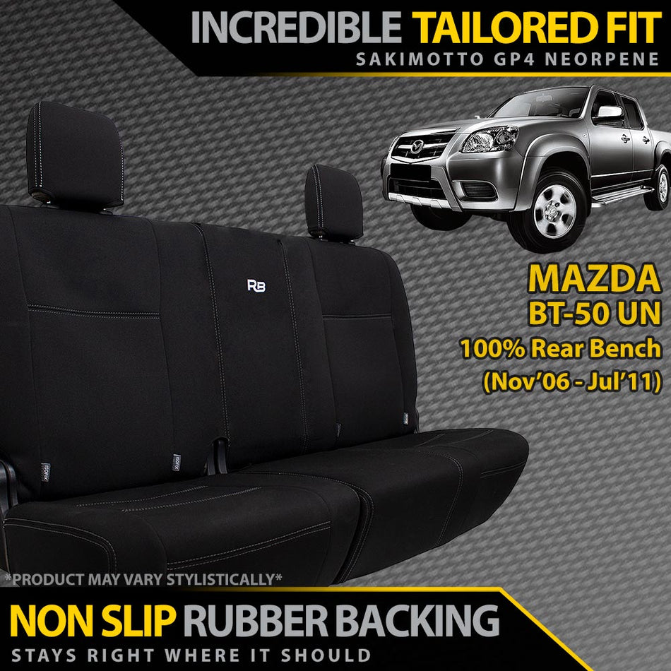 Mazda BT-50 UN Neoprene  100% Rear Bench Covers (Made to Order)