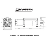 Carbon 12K V.3 12000lb Winch Black Hook Installers Combo Deal - CW-12KV3-COMBO1 3
