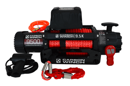Carbon 9.5K 9500lb High Speed Electric winch with synthetic rope - 4X4OC™