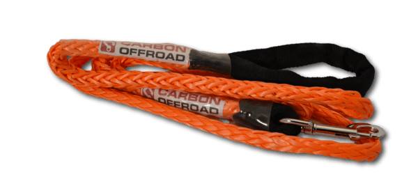 Carbon Offroad GREY Beastline Winch Rope Dog Lead Kit 2m x 8mm Stainless Hardware - 4X4OC™