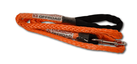 Carbon Offroad ORANGE Beastline Winch Rope Dog Lead Kit 2m x 8mm Stainless Hardware - 4X4OC™