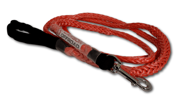 Carbon Offroad RED Beastline Winch Rope Dog Lead Kit 2m x 8mm Stainless Hardware - 4X4OC™